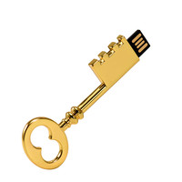 TD-001 Flash Drive USB bentuk kunci emas logam kualitas baik kustom profesional dengan harga pabrik