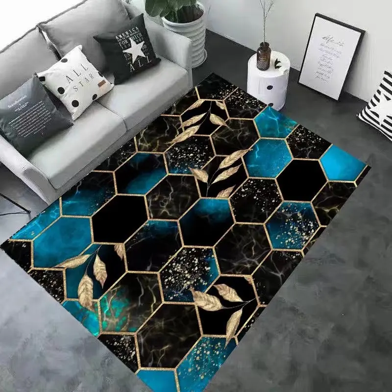 שטיח נורדי מודרני פשוט אור יוקרה גיאומטרי ספת מיטה לשטיפה ביתית שטח גדול מכוסה שטיח