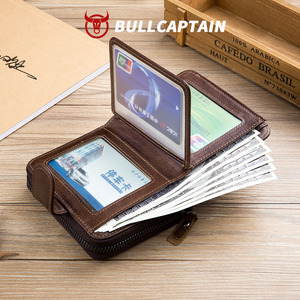 BULLCAPTAIN RFID <b>Wallet</b> Men Genuine Leather RFID <b>Wallet</b> Front Coin Pocket Purse Money Bag Leather <b>Card</b> <b>Holder</b> <b>Wallet</b> <b>for</b> Men - Product Image 3