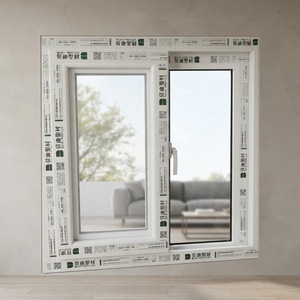 Fenêtre coulissante en PVC OEM ODM avec verre trempé, aluminium renforcé, double rail horizontal, étanche, pour fabricant d'usine - Product Image 1