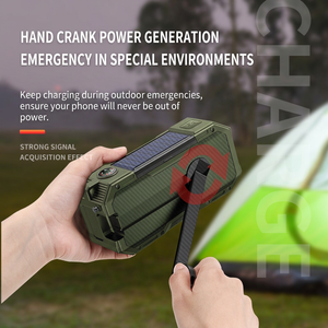 Radio portable avec panneau solaire, batterie 5000mAh, haut-parleur intégré, récepteur AM FM, lampe de poche d'urgence, utilisation en camping en plein air - Product Image 4