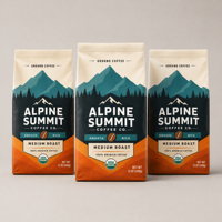 Sachet plat pour café de qualité alimentaire, finition mate, avec valve et impression personnalisée pour l'emballage alimentaire
