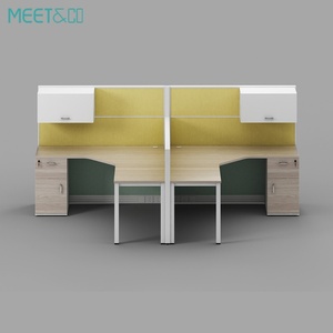 Modern 4-Person Office <b>Workstation</b> Table Cubicles With Storage Cabinet for Workshop Use Office Furniture Partition - Product Image 4