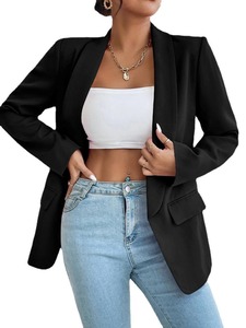 <span class=keywords><strong>Blazer</strong></span> minimalista color caramella da donna con tasche <span class=keywords><strong>in</strong></span> maglia a tinta unita - Product Image 5