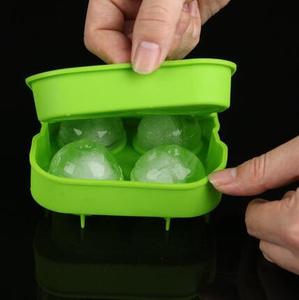 Molde de silicona para cubitos de hielo de 4 orificios con tapa, desmolde rápido, reutilizable, esencial para cocteleros. - Product Image 3