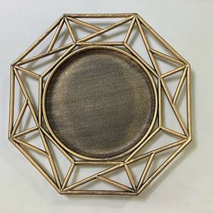 <span class=keywords><strong>Plat</strong></span> octogonal en squelette à double placage multicolore Plateau à fruits polyvalent Plateau décoratif Assiettes de présentation - Product Image 2