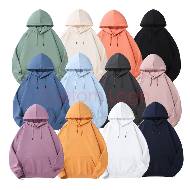 Autumn Winter Custom Logo High Quality Heavyweight 330 Gsm Cotton Solid Color Thick Oversize Hooded Sweater