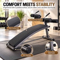 Banc de musculation pliable de qualité commerciale, confortable, rembourré, réglable et incurvé pour l'entraînement des abdominaux à domicile