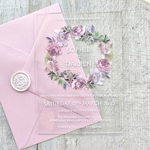 結婚式の招待状見事なひまわりクリアアクリル - Product Image 5