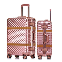 Ensemble de valises de voyage en aluminium avec poignée à bouton-poussoir