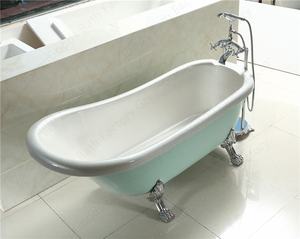 Fábrica de bañera, acrílico, clásico, verde, vibratorio, usado, patas de <span class=keywords><strong>gallo</strong></span>, bañera - Product Image 3