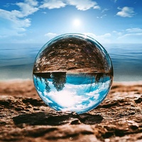 Ornement boule de cristal K9, boule magique transparente en cristal, divination, polie à la main, décoration de la maison, boîte cadeau