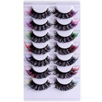 Faux cils en cheveux synthétiques, 7 paires, bouclés naturels D pour Russian Roll, pour un effet spectaculaire, pour l'exportation