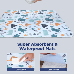 Foldable Waterproof Outdoor Pet Feeding Floor Rug Rectangle <b>Large</b> Folding Dog Crawling Quilted Playmat Puppy Rest Sleeping <b>Mats</b> - Product Image 4