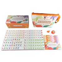Boîte cadeau haut de gamme avec 4 couches de tuiles de mahjong américaines en acrylique bicolore, 160 pièces, un cadeau indispensable pour la maison