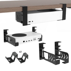 Support de fixation sous le bureau sans perçage pour <span class=keywords><strong>console</strong></span> <span class=keywords><strong>Xbox</strong></span> Series S, installation <span class=keywords><strong>portable</strong></span> et support de manette en métal - Product Image 2