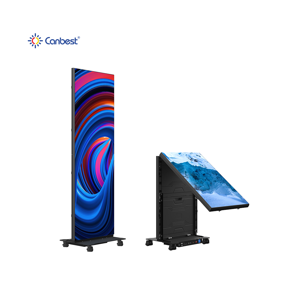 Canbest GOB P1.2 P1.5 P1.8 P2.5 цифровой складной портативный Крытый светодиодный плакат баннер тотемный стенд экран для магазина