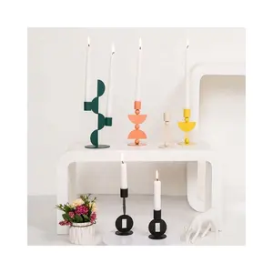 Candle Candlesticks Holder Wholesale Colorful Mini Metal Candlestick For Table Festival Home Decoration Customized Stand Candle Holder