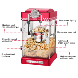 Red <span class=keywords><strong>Mini</strong></span> bỏng ngô máy tự động bỏng ngô máy điện năng lượng hiệu quả lớp Ngô popping máy - Product Image 5