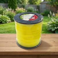 Fil de coupe carré en nylon 2,4 mm (0,095 po) pour débroussailleuse, haute résistance, résistant à l'usure, paquet de 5 lb pour tondeuse à gazon