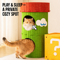 Tunnel pour chat en feutre 6 en 1, nid douillet, cachette sécurisée pour chat, boîte de sécurité confortable, lit pour chat, jouet interactif pour chat, toutes saisons