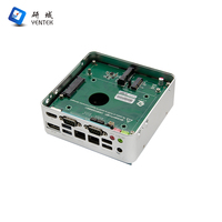 OEM ODM Industrial Mini PC de escritorio Nuevo Intel Celeron 5205U 2 DDR4 M.2 NVME Dual RJ45 LAN 2 COM HD DP SIM Wifi y Linux Mini PC