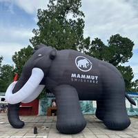 Mamouth Gonflable Géant Réaliste, Éléphant Préhistorique à Dents de Cacatéas, Accessoire pour Événement Muséal/Activation de Marque/Promotion en Centre Commercial