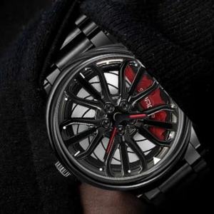 Relojes Deportivos de Lujo para Hombre, Caja de Aleación de Acero Inoxidable, Resistentes al Agua, Diseño de Llanta de Auto, Mecánicos Giratorios, Correa de Cuero Seiko - Product Image 5