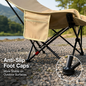 4-Position Adjustable <b>Folding</b> Moon Chair with Leg Rest Thickened Portable Camping Recliner for Outdoor Leisure and Nap - Product Image 4