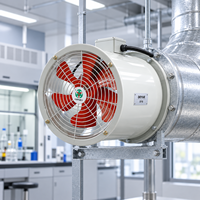 Ventilateur d'extraction axial de laboratoire 300 mm, faible bruit, résistant à la corrosion, pour l'extraction des fumées en laboratoire, destiné aux entrepreneurs et aux acheteurs OEM