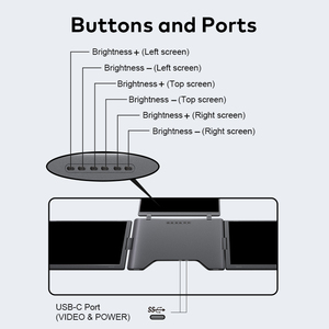 Nouveauté : Moniteur portable pour ordinateur portable à écran étendu 3 voies, 14 pouces, USB Type C - Product Image 4