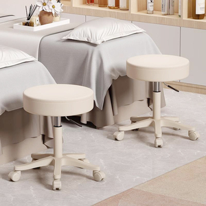 Height Adjustable <b>Rolling</b> Spa Stool with Wheels, Swivel Barber Nail Tech Stool for Beauty Salon Tattoo Home Office Use - Product Image 4