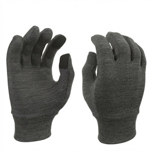 Gants tactiles en laine mérinos gris tricotés unisexes pour adultes, pour vélo, randonnée, course à pied, sports de plein air - Product Image 3