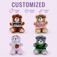 Gantungan Kunci Boneka Beruang Kartun Kreatif Liontin Beruang Kecil untuk Pesta Gantungan Kunci Boneka Beruang Teddy