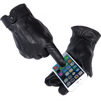 Gants en cuir véritable de peau de chèvre pour hommes Vente en gros pas cher Hiver garder au chaud voiture conduite