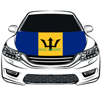 Penutup Kap Mobil Bendera Bahama Pelindung Kap Mesin yang Dipersonalisasi Bahan Poliester Elastis Tahan Panas Awet Cocok untuk Semua Tipe Mobil