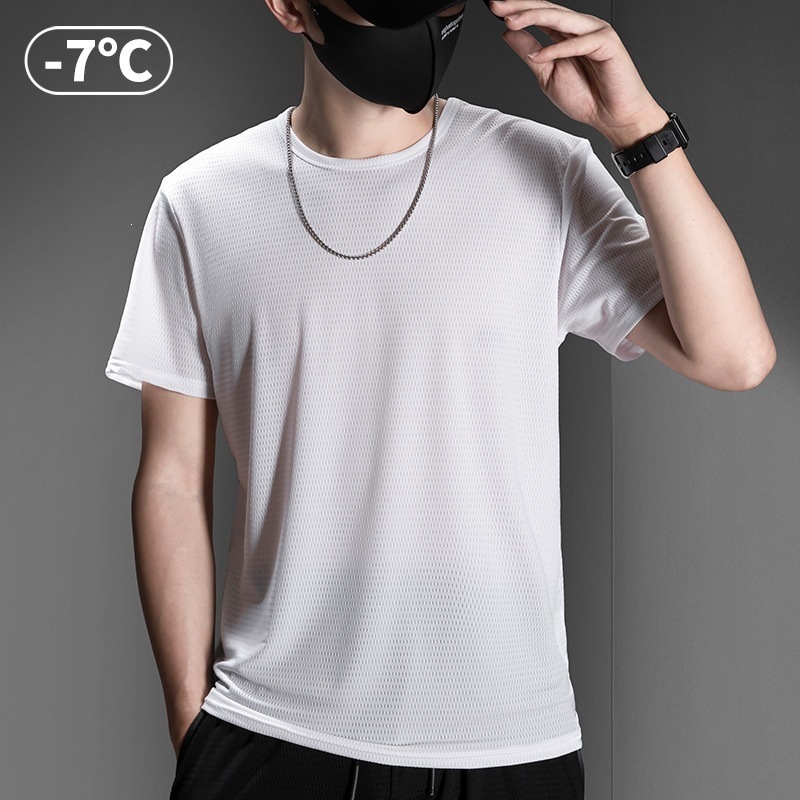 T-shirt en maille de couleur unie