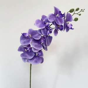 Fleurs d'orchidées Phalaenopsis artificielles de haute qualité, toucher réel, 9 têtes, grandes fleurs, feuilles, tiges, plantes pour la maison et les mariages - Product Image 6