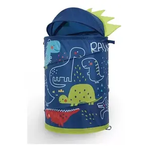 Panier de rangement Vianney Dinosaure 33x15x85cm en tissu pour chambre d'enfant, organisateur de jouets - Product Image 1