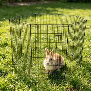 Gabbia per Cani con Telaio in Ferro Zincato e Finitura Verniciata a Polvere, Sicura per Interni ed Esterni, Facile da Montare per Animali di Piccola Taglia - Product Image 3