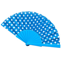 Kipas Tangan Plastik Motif Polkadot Terbaru, Kipas Lipat untuk Pesta & Tari