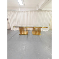 Suministro Directo del Fabricante para Bodas, Hoteles, Mesas de Comedor para Exteriores, Encimeras de Vidrio, Bases de Acero Inoxidable, Diseño Moderno