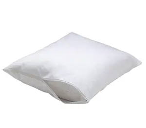 Funda de almohada de satén blanco, 100% poliéster/algodón, 200T, 300T, Hotel Simple, 5 estrellas