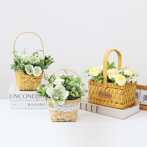 Bán Buôn Handmade Wicker Giỏ Phổ Biến Trang Trí Nội Thất Giỏ Phong Cách Mục Vụ Mây Dệt Giỏ Hoa - Product Image 3