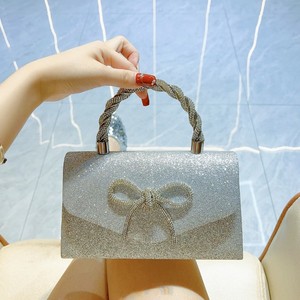 High-end PVC <b>Square</b> Bag Magnetic Closure Single Handle European American Fashion Design Bow Chain Polyester Tanjing - Product Image 6