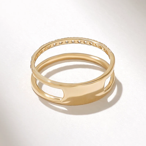 Bague de fiançailles pour femme en or massif 14 carats, diamant de laboratoire blanc VS1, taille brillant rond, 1 carat, certifié IGI, sertie de diamants. - Product Image 2