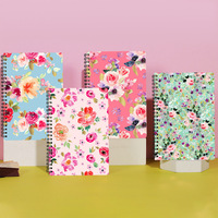 Carnet à spirale avec couverture florale, format A4, pour étudiants et professionnels, 100 pages, reliure spirale, prise de notes scolaire