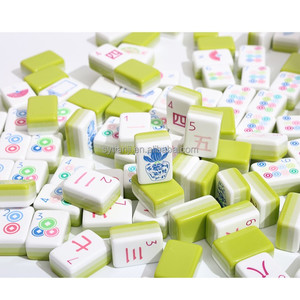 Fichas de Mahjong Grabadas, Acrílico Verde de 4 Capas, Lujo Oliva, 160 Piezas, Mahjong de Alta Gama para Juegos de Azar - Product Image 6