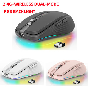Hxsj Chuột chơi game máy tính xách tay hai chế độ RGB M303 2.4 sạc được 700mAh không dây cho văn phòng <span class=keywords><strong>Bluetooth</strong></span> USB quang học mới phát hành <span class=keywords><strong>Hot</strong></span> Ri - Product Image 3