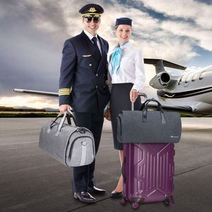 Free sample Vintage <b>Folding</b> Travel Unisex Duffle <b>Bag</b> for Carry Garments Factory Custom Business Travel Suit - Product Image 4